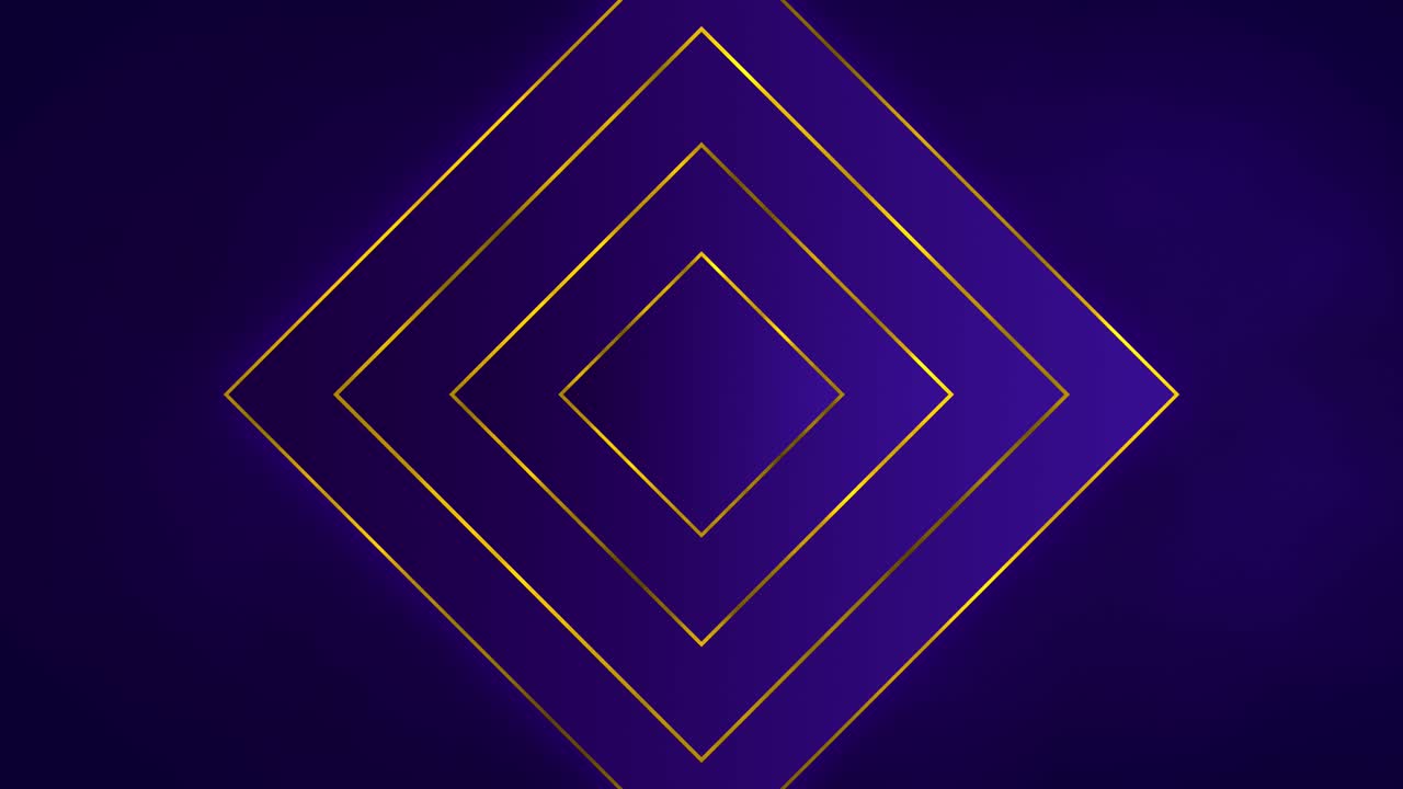 animación de cuadrados de gradiente azul real y dorado anidados cambiando el tamaño