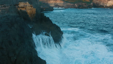 awesome power of waves breaking over dangerous rocks