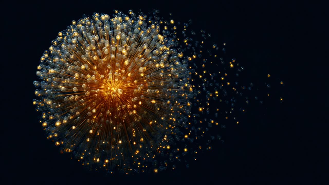 Dynamic Explosion of Light with Glowing Particle Burst Captured in Transition, Showcasing Vivid Colors and Mesmerizing Patterns in a Stunning Visual Display