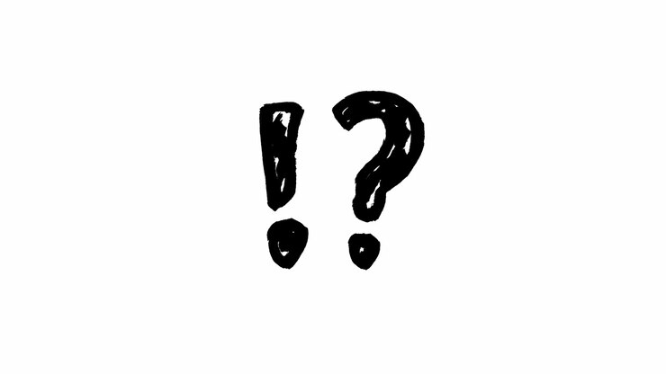 Animated Hand-Drawn Exclamation Mark and Question Mark on White Background