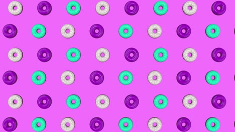animación abstractamente colorida, el fondo de rosquillas brillantes. renderización en 3d