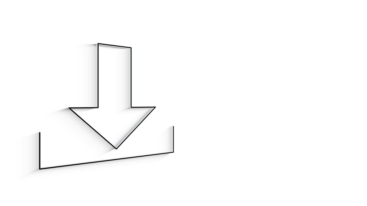 el icono de línea 3d descarga animación en fondo blanco.