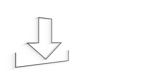 3d line icon download animation on white background.