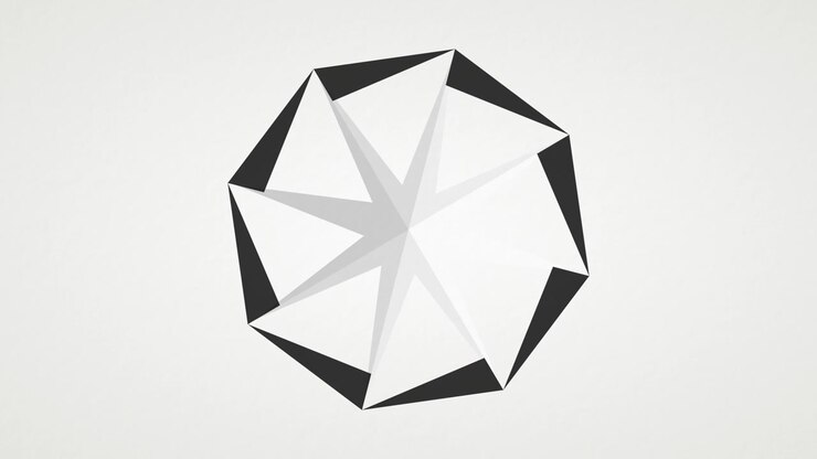 Abstrakt geometrisk polygonform, der udvider og trækker sig sammen