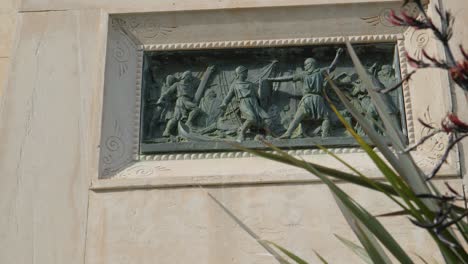 close up of the detail the monument to roger de lluria