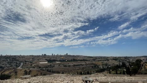 wide time lapse summer day in jerusalem, israel mount of olives