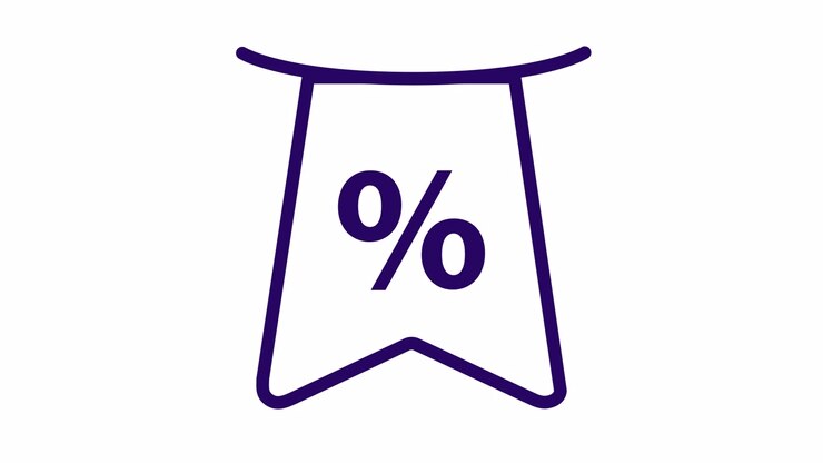 Icona animata di etichetta di sconto percentuale