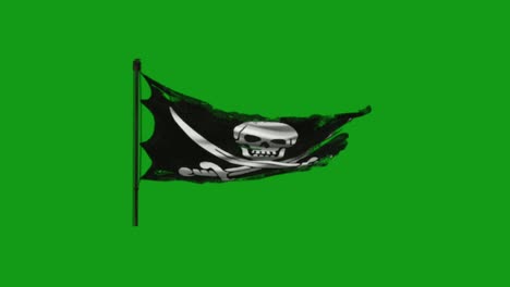 windy pirate flag green screen motion graphics