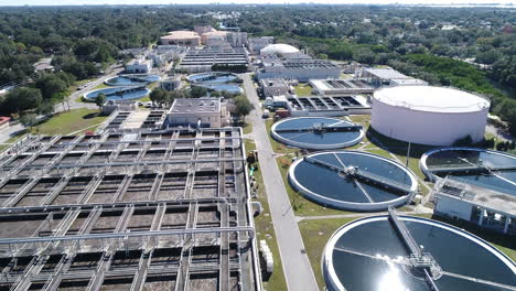 flyover of a water treatment plant facility