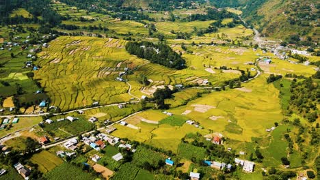 Vista-Aérea-De-Las-Tierras-De-Cultivo-De-Arroz-En-La-Zona-Rural-De-Nepal.