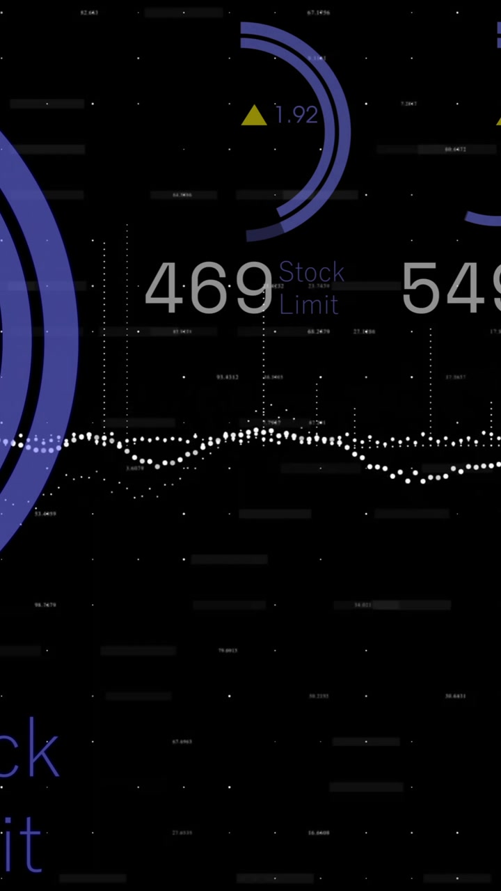 Animation of data processing on black background