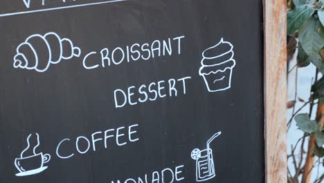 cafe menu on chalkboard