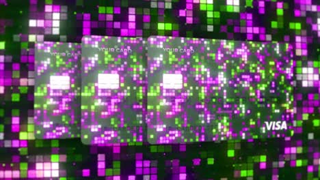 diseño moderno de tarjetas de crédito con patrón pixelado