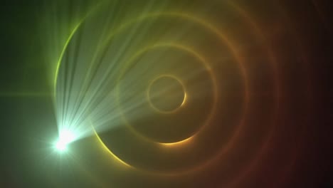 Digitale-Animation-Eines-Lichtflecks-Vor-Spiralförmigen-Lichtspuren-Auf-Rosa-Hintergrund