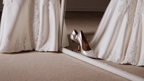 wedding shoes and dress