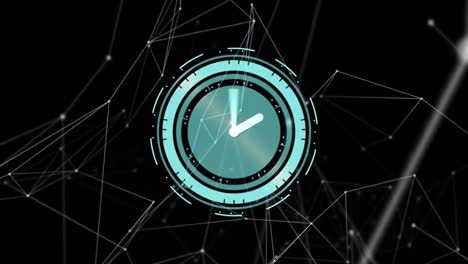 animación de la red de conexiones durante el reloj moviéndose rápidamente