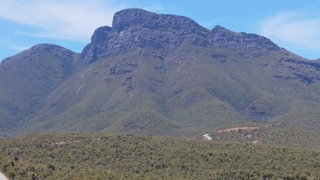 aerial pan around bluff knoll in western australia