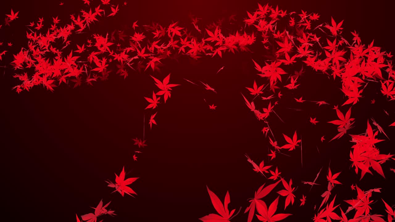 가을 메이플 잎 입자 애니메이션