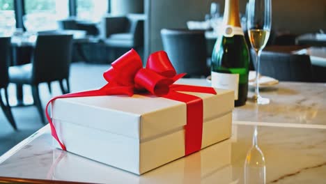gift and champagne