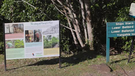 señales en la entrada del sendero binna burra