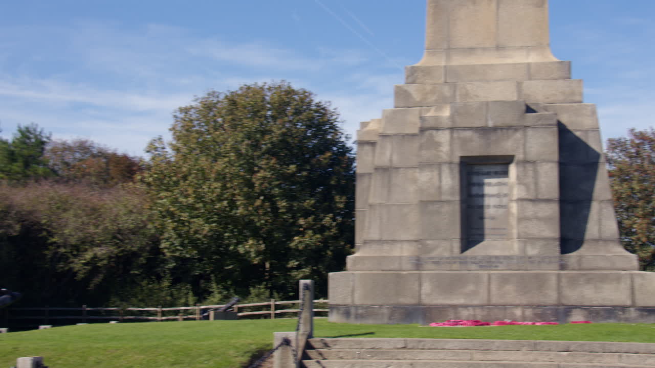 Panoramica da sinistra a destra della base del Dover Patrol Memorial, Granville Road, vicino a Dover.