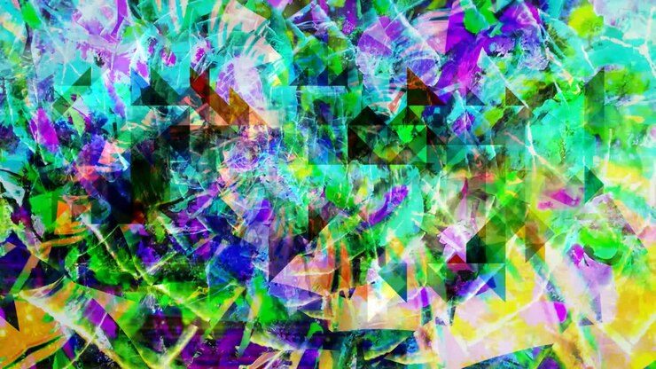 Psychedelic Rotating Shattered Rainbow Spiral Tunnel - 4K Seamless Loop Motion Background Animation