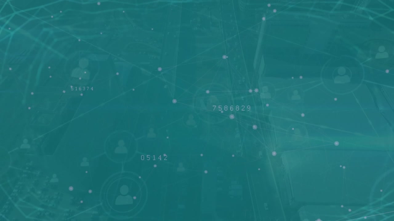 Animation eines Verbindungsnetzwerks und Datenverarbeitung über Wolken