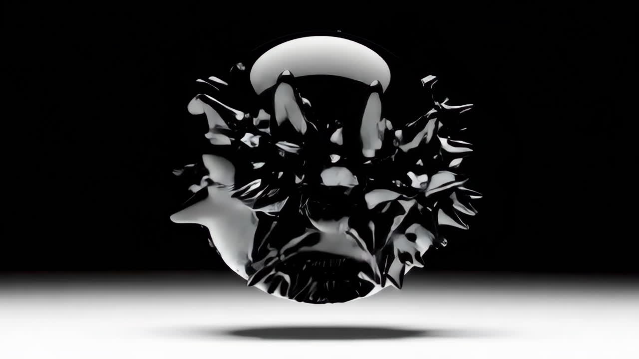 esfera negra abstracta con picos