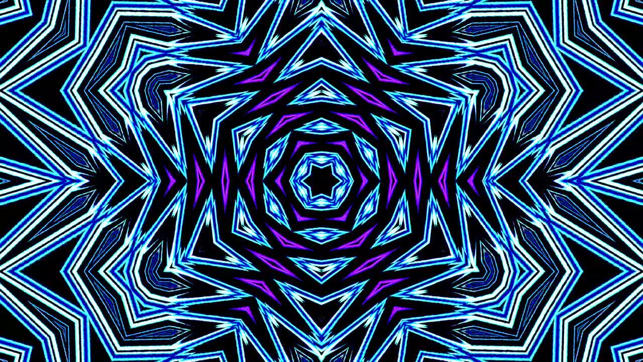 hermoso caleidoscopio abstracto que brilla, una luz radiante que regula los movimientos sutiles