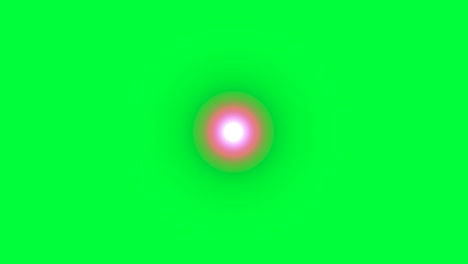 pink glow circle on green background