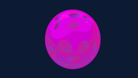 Animación-De-Globo-Rosa-Y-Morado-Con-Agujeros-Sobre-Fondo-Azul