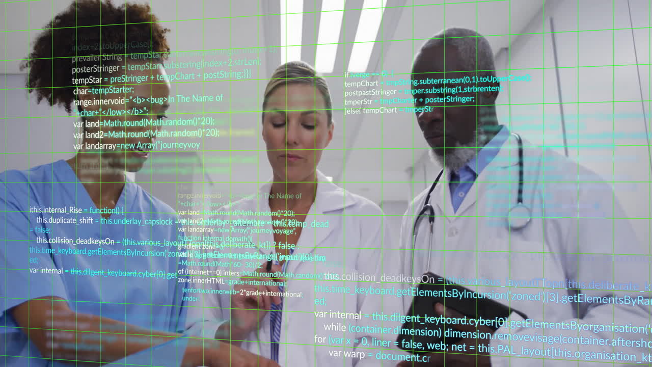 Animation of data processing over diverse doctors talking