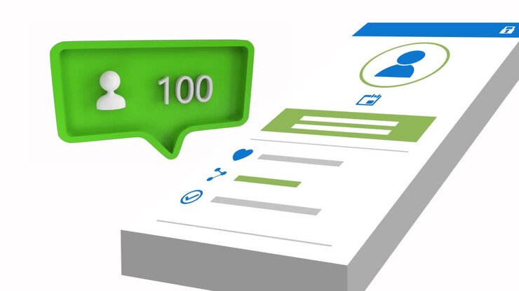 Follow icon with increasing numbers on social media