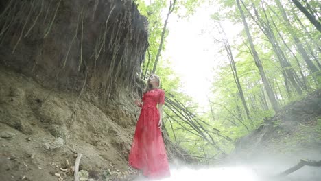 young woman in the mystical forest