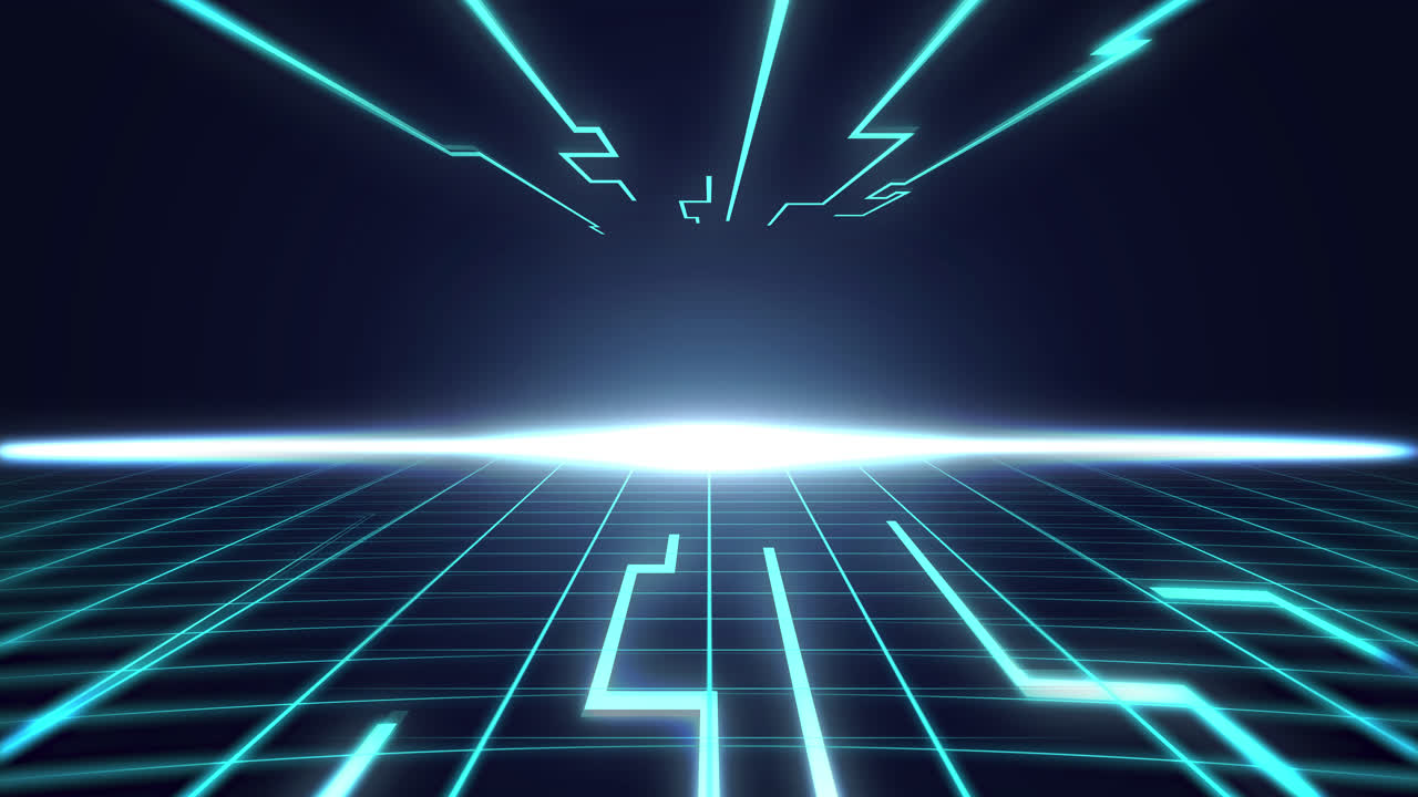 Futuristic Neon Digital Grid Background