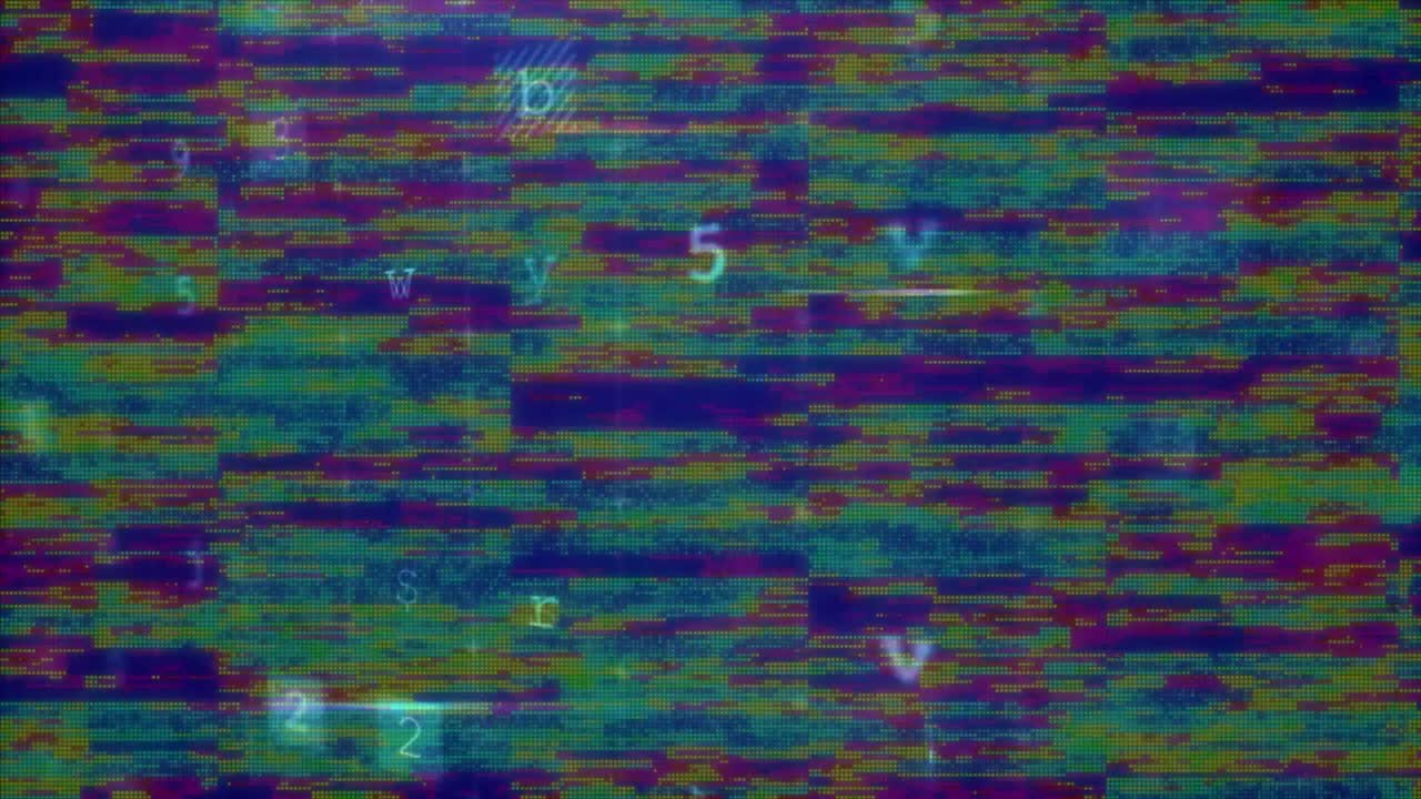 Animation of screen with cyber attack warning on stripes flickering in seamless loop