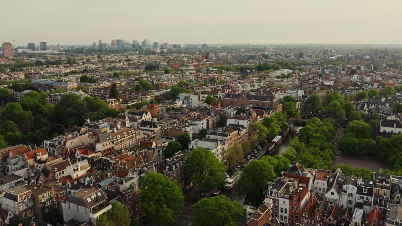 암스테르담 도시 풍경 공중 사진