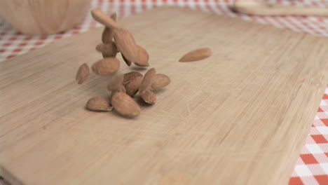 almonds in super slow motion