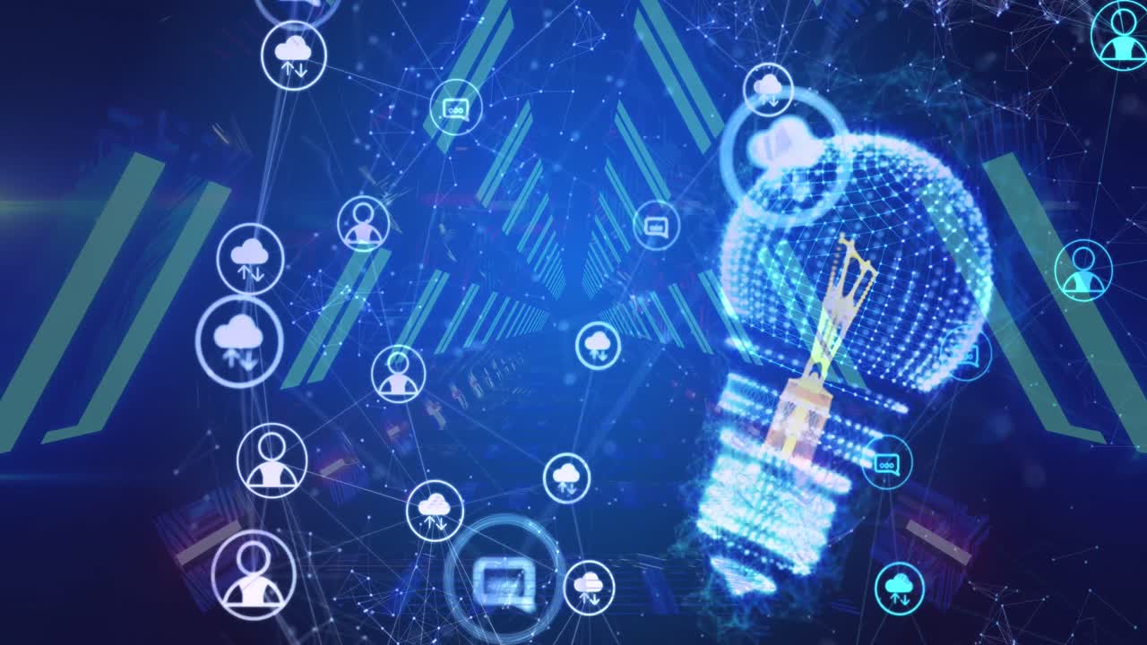 전구, 아이콘 및 데이터 처리의 애니메이션