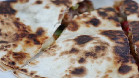 close up of a grilled quesadilla