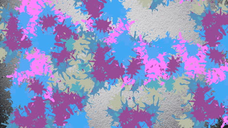 animación de múltiples manchas coloridas sobre un fondo blanco