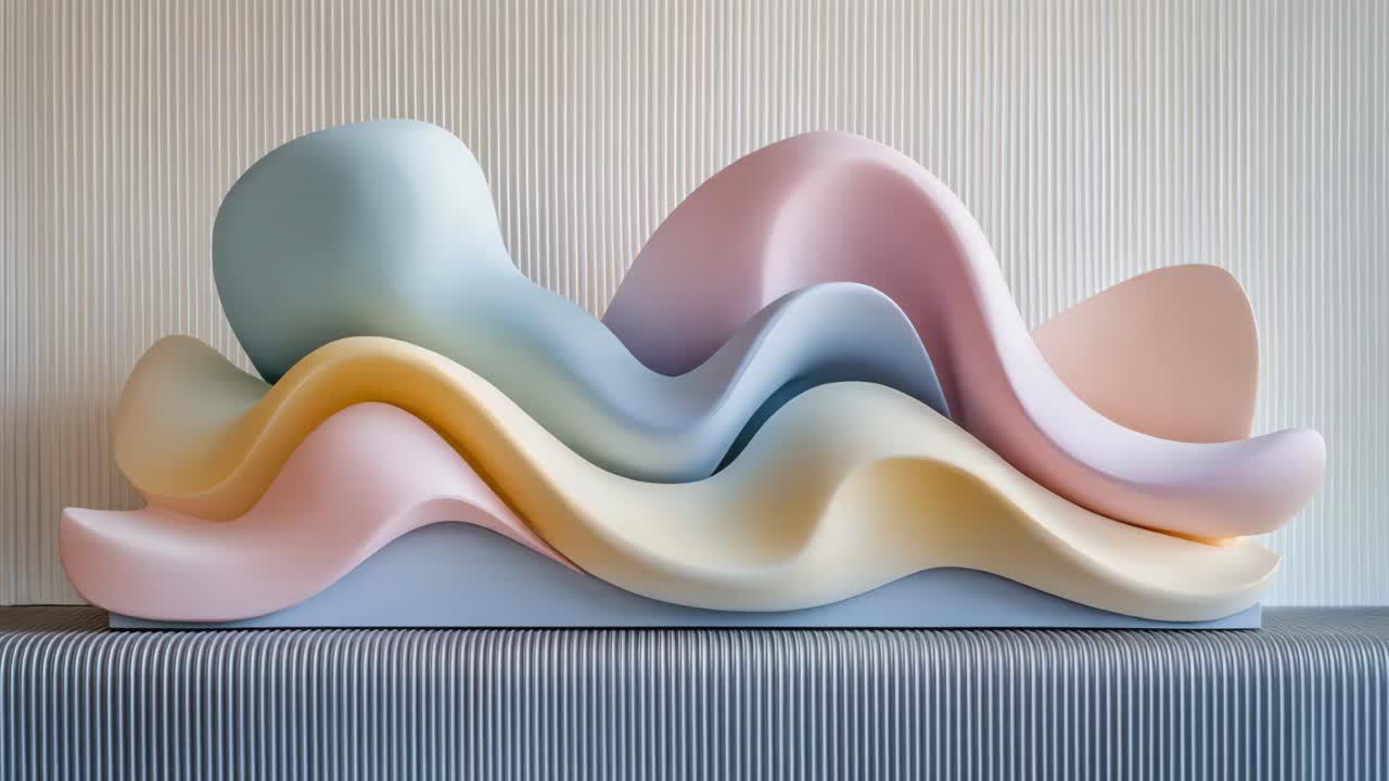 Colorful Abstract Wave Sculpture