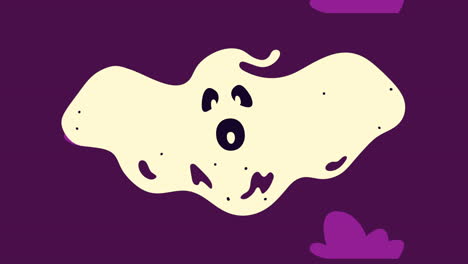 feliz animación de halloween con fantasma