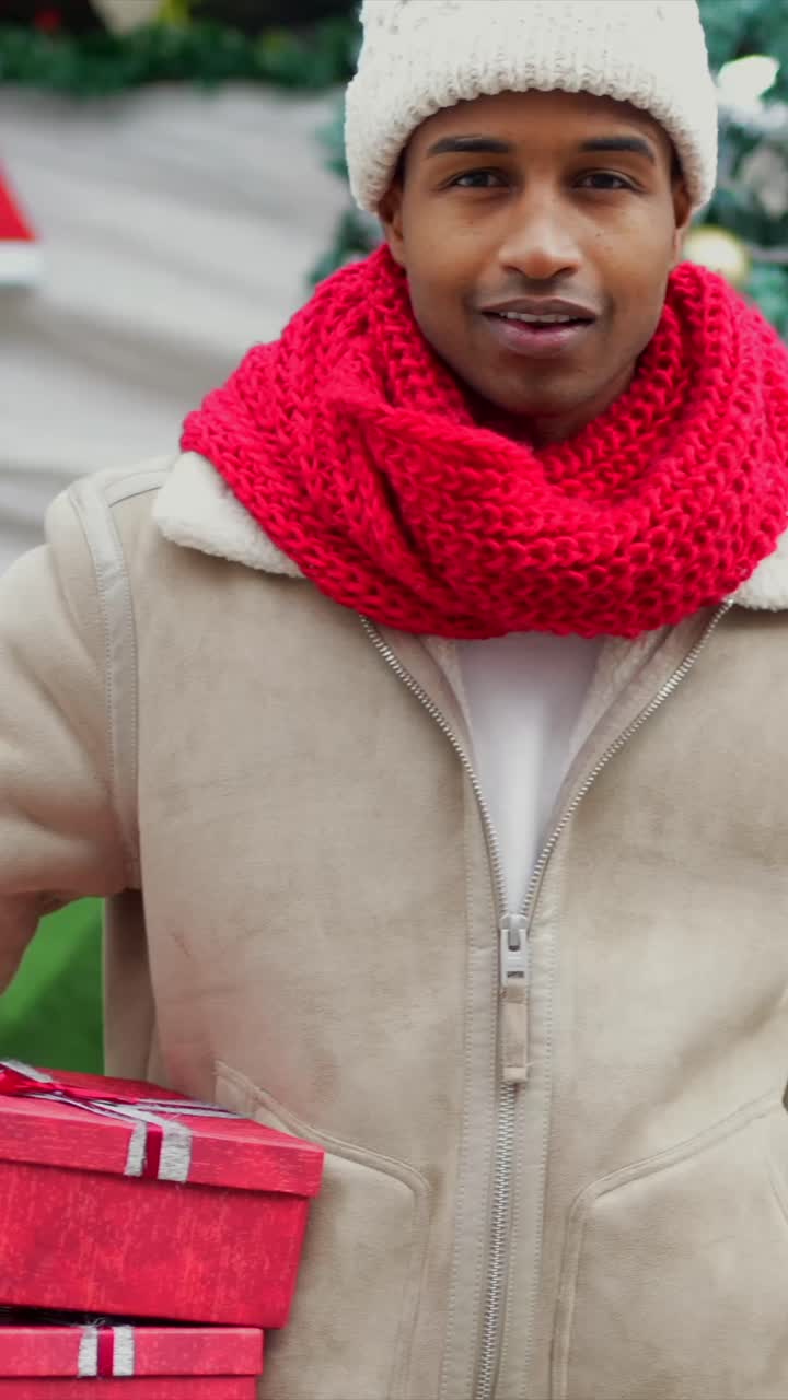 Man with Christmas Gifts