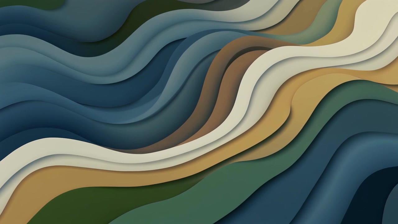 Animated Abstract Wavy Layers Background with Muted Earthy Tones