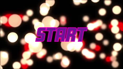 animation of start neon text over spot lights