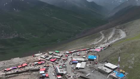 aerial mountain pass lodge location and valley mabusar in pakistan asia