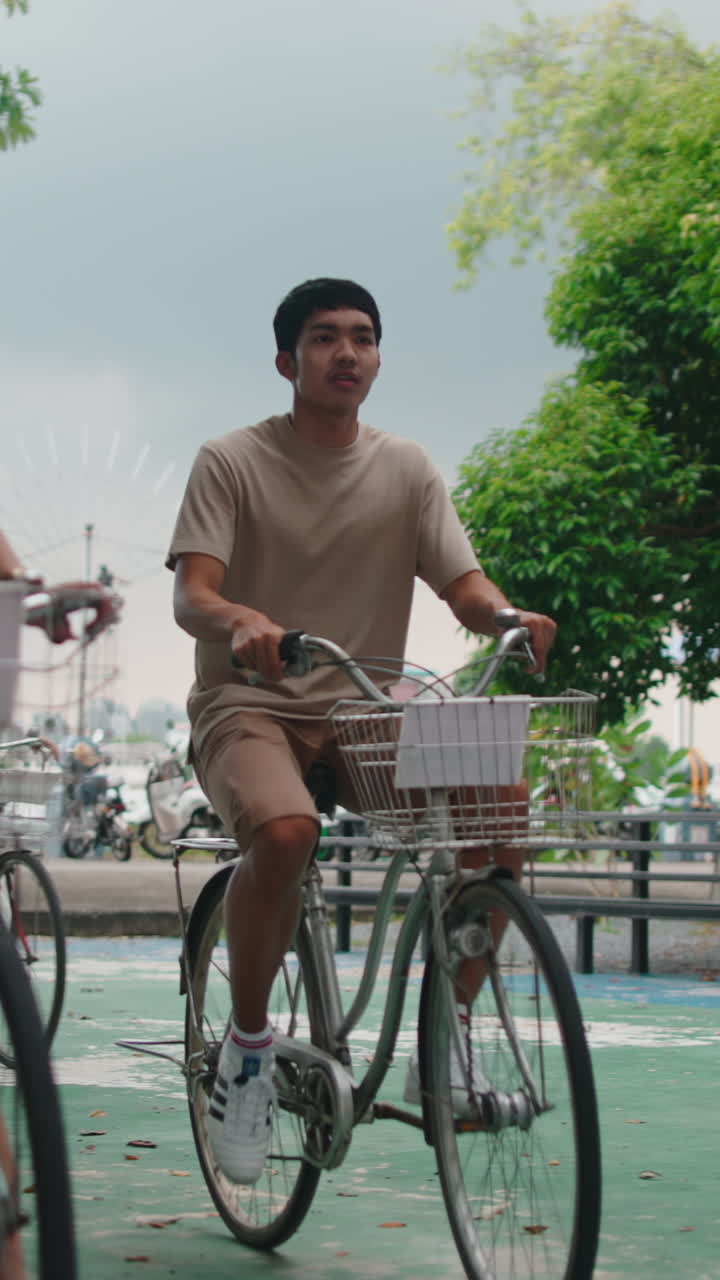 People riding bicycles outdoors