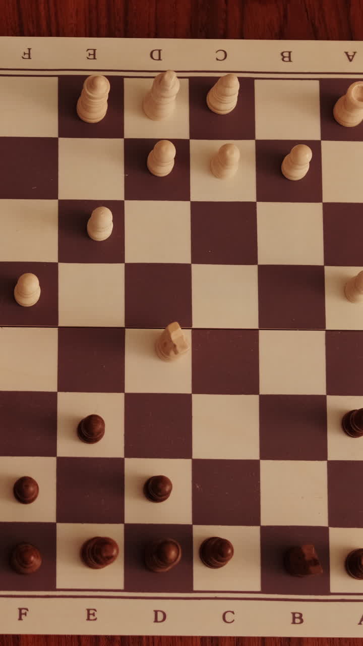 Woman Playing Chess on Wooden Board