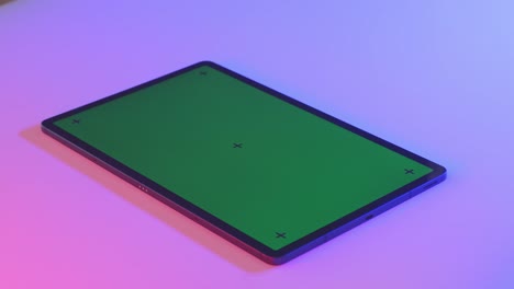 tablet with green screen display